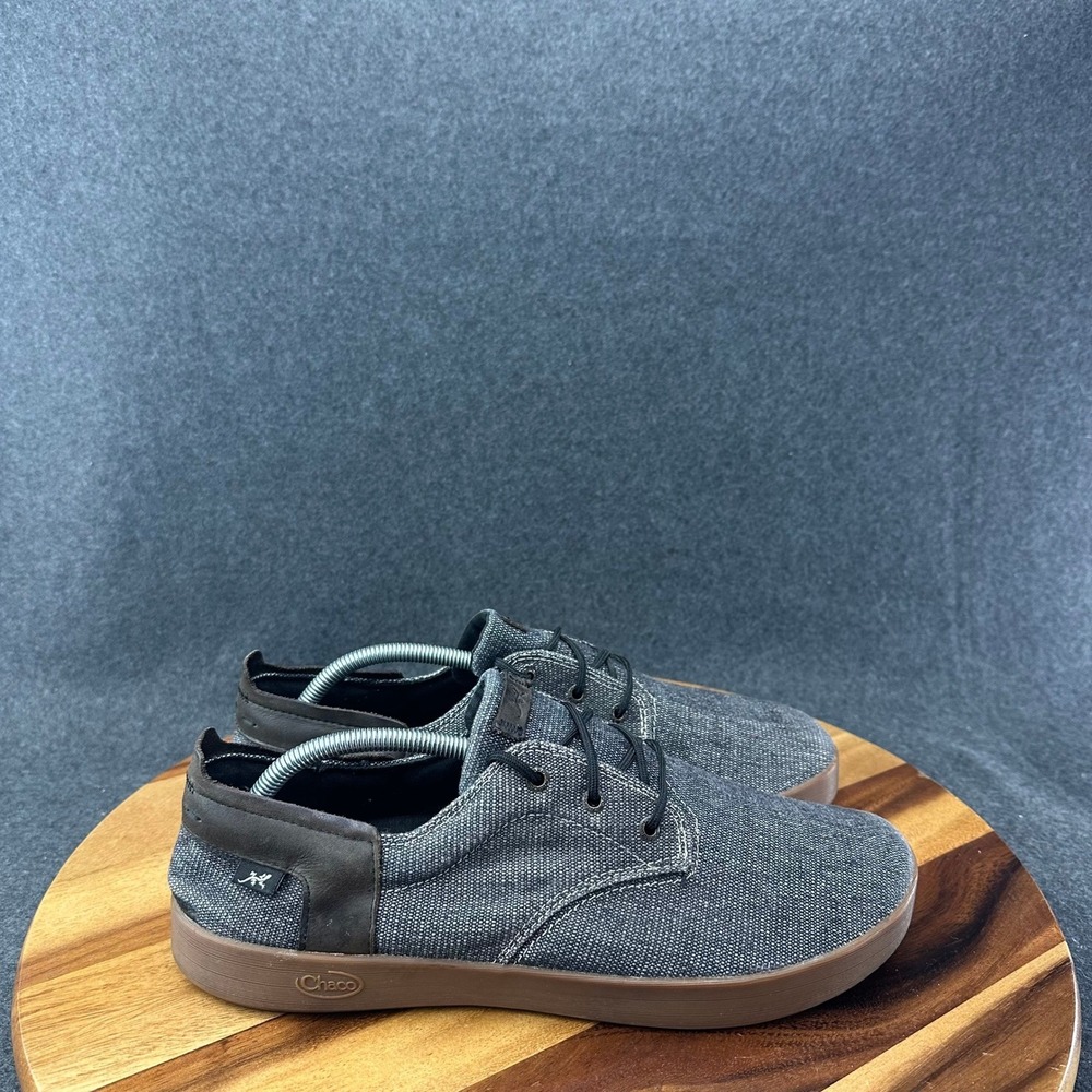 Chaco Davis Mens Charcoal Gray Canvas Lace Up Low Top Shoes J106603 Size 11